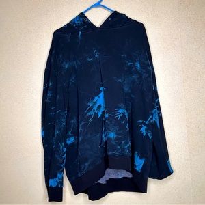 Current mood Tie Dye Oversized Hoodie Black/Blue